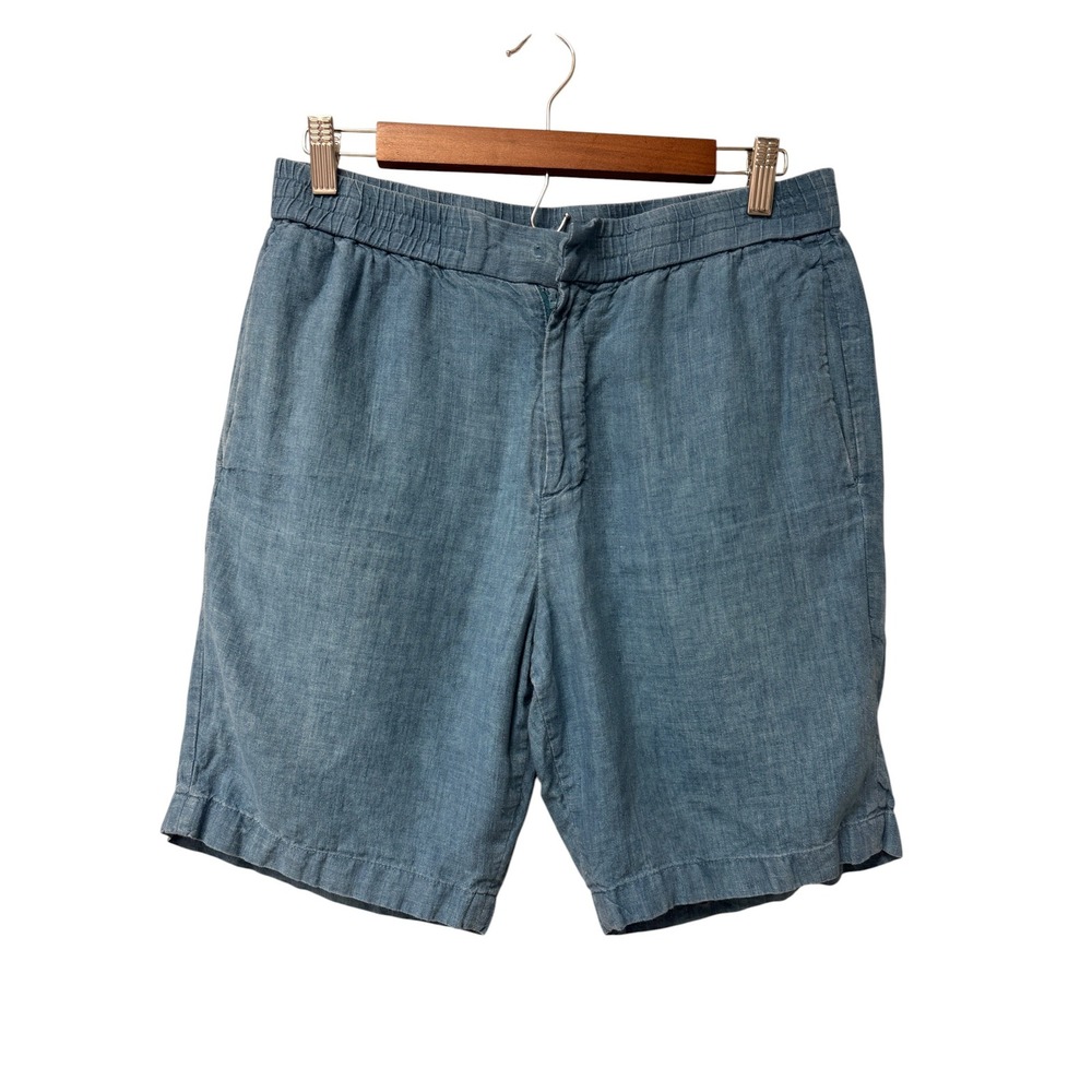 Adolfo Dominguez Linen Shorts Men EU40/ US30 Blue Casual Summer Coastal European